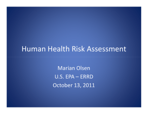 Human Health Risk Assessment Marian Olsen U.S. EPA – ERRD October 13, 2011