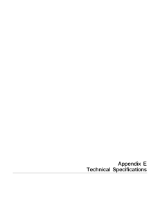 Appendix E Technical Specifications  