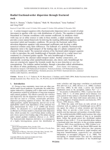 Radial fractional-order dispersion through fractured rock David A. Benson, Charles Tadjeran,