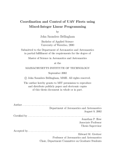 Coordination and Control of UAV Fleets using Mixed-Integer Linear Programming