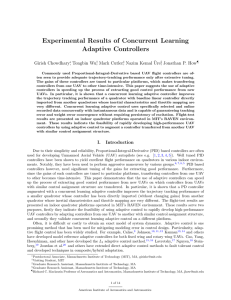 Experimental Results of Concurrent Learning Adaptive Controllers Girish Chowdhary , Tongbin Wu