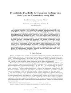 Probabilistic Feasibility for Nonlinear Systems with Non-Gaussian Uncertainty using RRT Brandon Luders