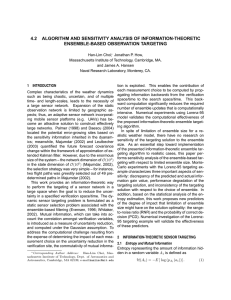 4.2 ALGORITHM AND SENSITIVITY ANALYSIS OF INFORMATION-THEORETIC ENSEMBLE-BASED OBSERVATION TARGETING