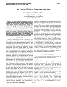 An Unbiased Kalman Consensus Algorithm