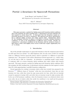 Partial J -Invariance for Spacecraft Formations 2 Louis Breger