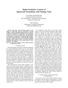 Model Predictive Control of Spacecraft Formations with Sensing Noise