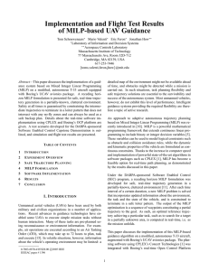 Implementation and Flight Test Results of MILP-based UAV Guidance