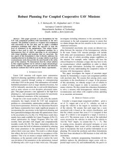 Robust Planning For Coupled Cooperative UAV Missions