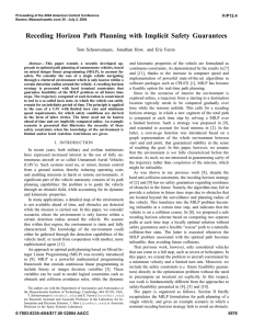 Receding Horizon Path Planning with Implicit Safety Guarantees