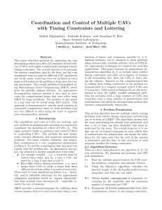 Coordination and Control of Multiple UAVs with Timing Constraints and Loitering