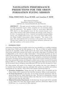 NAVIGATION PERFORMANCE PREDICTIONS FOR THE ORION FORMATION FLYING MISSION