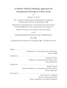 A Robust Motion Planning Approach for Autonomous Driving in Urban Areas