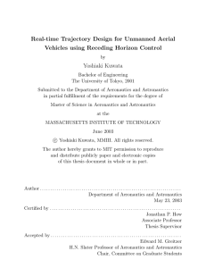 Real-time Trajectory Design for Unmanned Aerial Vehicles using Receding Horizon Control