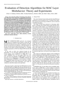 Evaluation of Detection Algorithms for MAC Layer Misbehavior: Theory and Experiments
