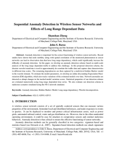 Sequential Anomaly Detection in Wireless Sensor Networks and Shanshan Zheng