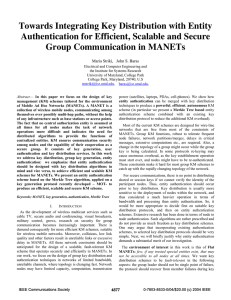 Towards Integrating Key Distribution with Entity Group Communication in MANETs