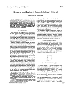 of  Hysteresis in  Smart Materials Recursive  Identification