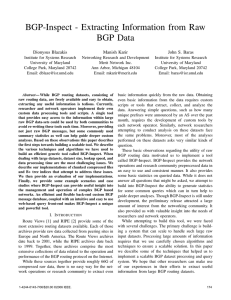 BGP-Inspect - Extracting Information from Raw BGP Data Dionysus Blazakis Manish Karir