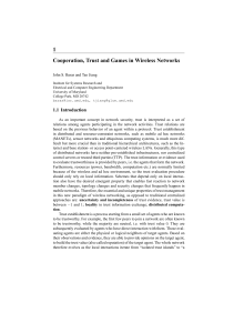 1 Cooperation, Trust and Games in Wireless Networks