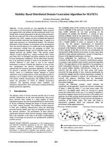 Mobility Based Distributed Domain Algorithm Generation for