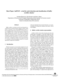 Short Paper: bufSTAT - a tool for early detection and... overﬂow attacks