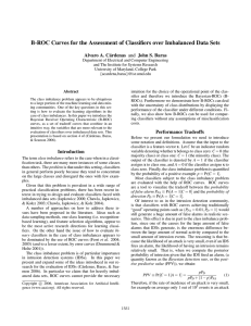 B-ROC Curves for the Assessment of Classifiers over Imbalanced Data... Alvaro A. C´ardenas