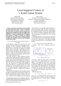 Level-triggered Control of a Scalar Linear System Maben Rabi John S. Baras