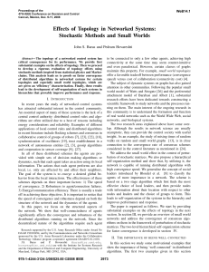 Effects of Topology in Networked Systems: Stochastic Methods and Small Worlds