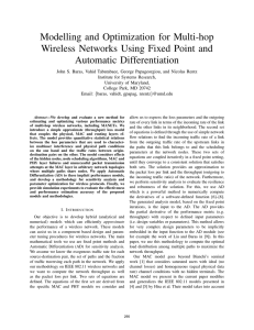 Modelling and Optimization for Multi-hop Wireless Networks Using Fixed Point and