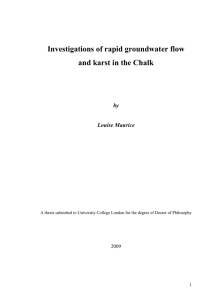 Investigations of rapid groundwater flow and karst in the Chalk  by