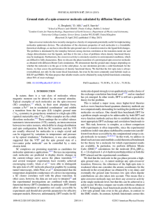 Ground state of a spin-crossover molecule calculated by diffusion Monte... A. Droghetti, D. Alf`e, and S. Sanvito