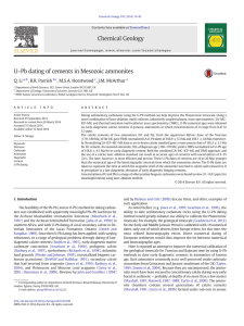 –Pb dating of cements in Mesozoic ammonites U ⁎ Q. Li