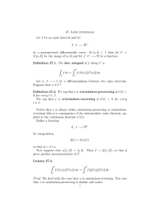 27.  Line  integrals � x : I  −→ R