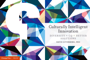 Culturally Intelligent Innovation diversity × cq = better solutions