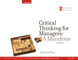 Critical Thinking for Managers: