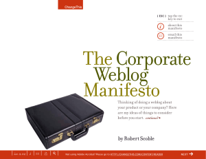 Corporate Weblog  The