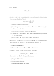 14.381: Statistics Problem Set 4 X λ
