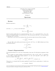 Review 1 14.384 Time Series Analysis, Fall 2007 Professor Anna Mikusheva