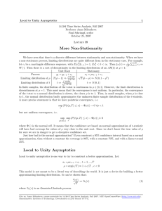 Local to Unity Asymptotics 1 14.384 Time Series Analysis, Fall 2007