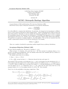 Acceptance-Rejection Method (AR) 1 14.384 Time Series Analysis, Fall 2007 Professor Anna Mikusheva