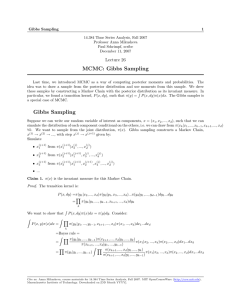 Gibbs Sampling 1 14.384 Time Series Analysis, Fall 2007 Professor Anna Mikusheva