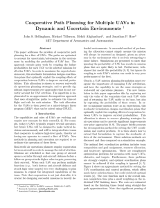 Cooperative Path Planning for Multiple UAVs in Dynamic and Uncertain Environments