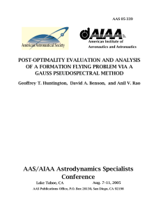 POST-OPTIMALITY EVALUATION AND ANALYSIS OF A FORMATION FLYING PROBLEM VIA A