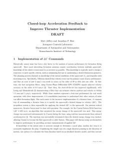 Closed-loop Acceleration Feedback to Improve Thruster Implementation DRAFT