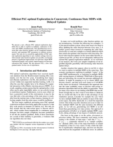 Efficient PAC-optimal Exploration in Concurrent, Continuous State MDPs with Delayed Updates