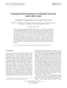 Experimental demonstration of coordinated control for multi-vehicle teams