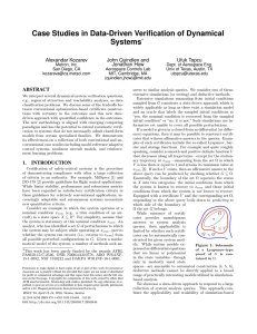 Case Studies in Data-Driven Verification of Dynamical Systems Alexandar Kozarev John Quindlen and