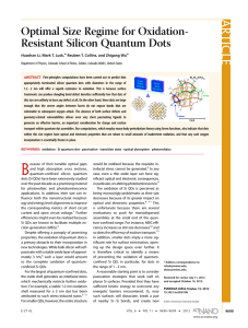 Optimal Size Regime for Oxidation- Resistant Silicon Quantum Dots
