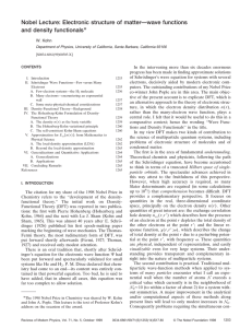 * Nobel Lecture: Electronic structure of matter—wave functions and density functionals