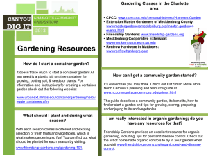 Gardening Classes in the Charlotte area: